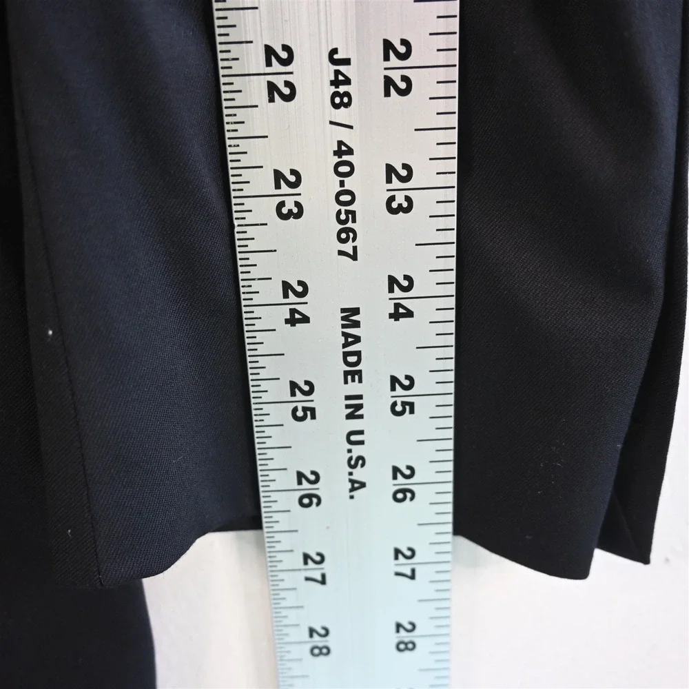 Hart‎ Shaffner Marx 48L Black Wool USA Made Mens Blazer Suit Jacket Sport Coat